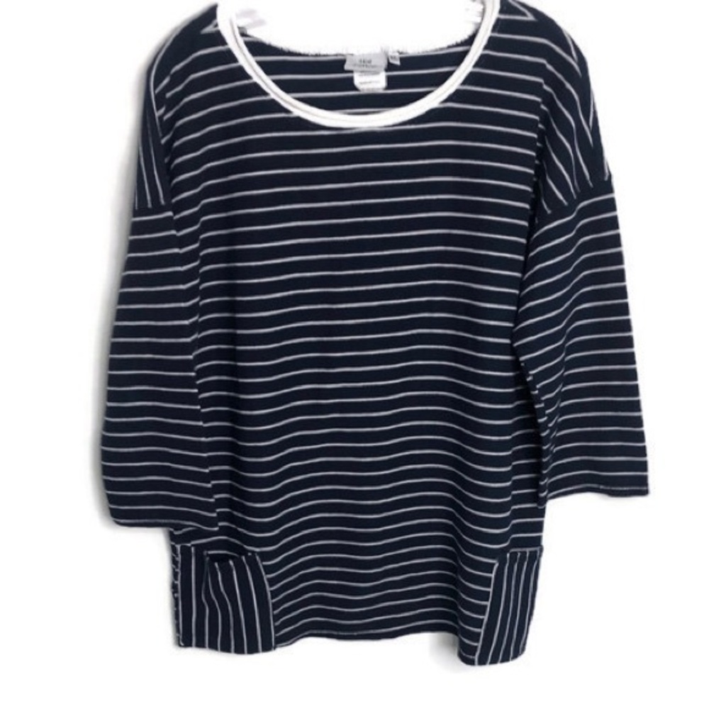 HOT‎ COTTON NAVY STRIPED SHIRT XL